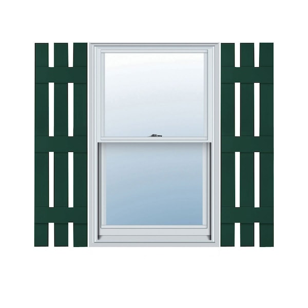 Ekena Millwork 12 in. W x 55 in. H Builders Edge, Three Board Spaced, Board-n-Batten Shutters, 122, Midnight Green, PR 070120055122 - main